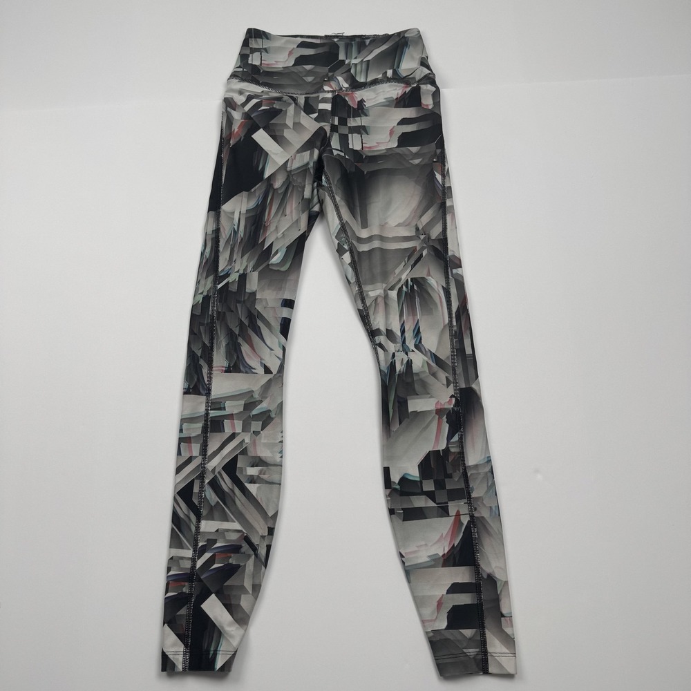 Nike Dri-FIT Legend Pant Womens XS Abstract Print Gray Black Yoga 861422-010